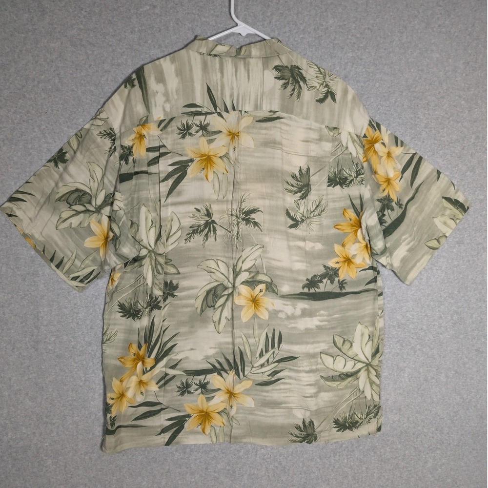 Tommy Bahama Shirt Mens XL Green Floral Palm Tropical Island‎ Retro Relaxed Fit - Picture 3 of 12